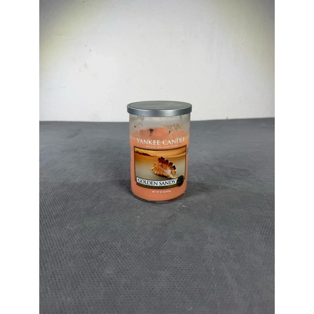 Yankee Candle Golden Sands 22 oz Large 2 Wick Tumbler Candle Peach Glass Jar